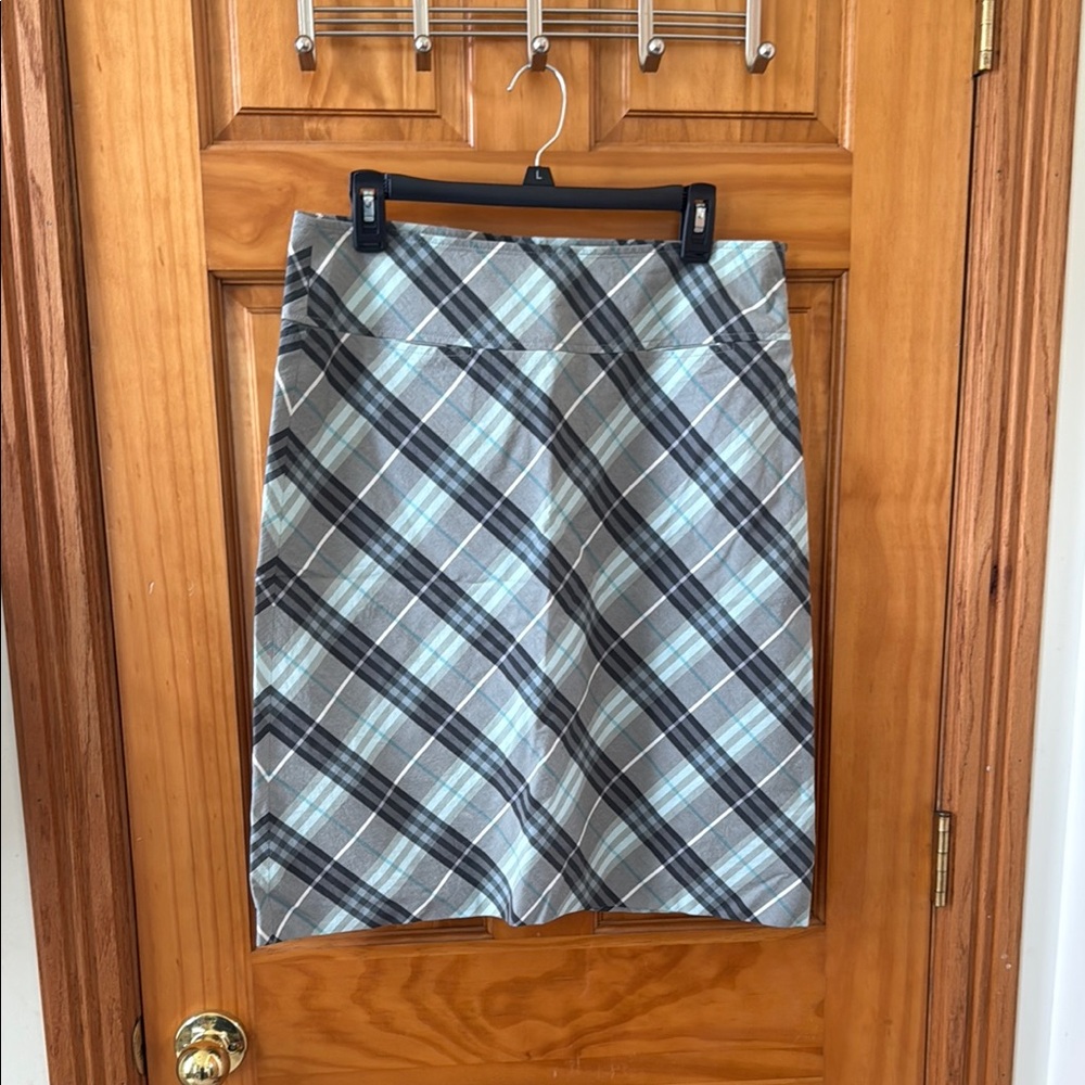 Burberry Blue and Black Knee-Length Pencil Skirt - Picture 1 of 9